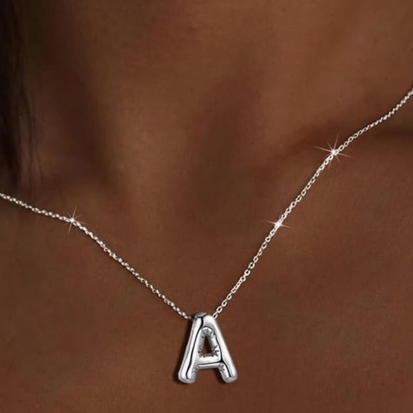 BRAND NEW, STILL IN THE PACKAGE Trendy Bubble Initial Charm and Necklace, “A” - Picture 1 of 2